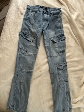 Denim & Rivets youth cargo jeans size 18 #A